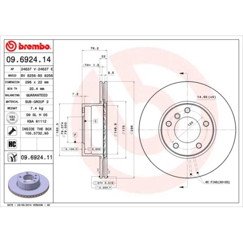 BREMBO Bremsscheibe PRIME LINE - UV Coated