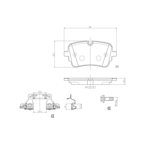 BREMBO Bremsbelagsatz, Scheibenbremse PRIME LINE