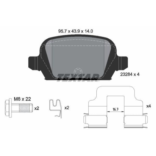 TEXTAR Bremsbelagsatz, Scheibenbremse