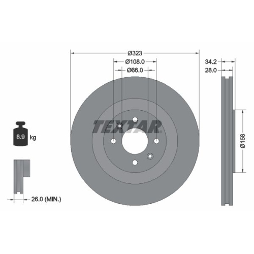 TEXTAR Bremsscheibe PRO