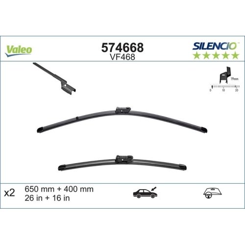 VALEO Wischblatt SILENCIO FLAT BLADE SET