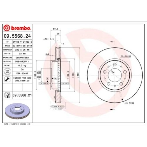 BREMBO Bremsscheibe PRIME LINE - UV Coated