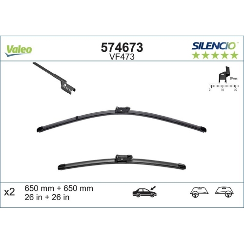 VALEO Wischblatt SILENCIO FLAT BLADE SET