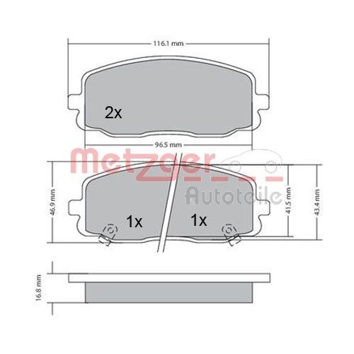 METZGER Bremsbelagsatz, Scheibenbremse