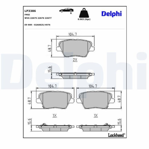 DELPHI Bremsbelagsatz, Scheibenbremse