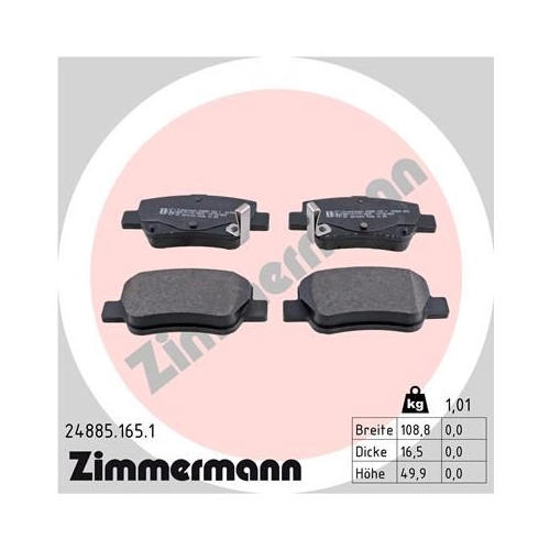 ZIMMERMANN Bremsbelagsatz, Scheibenbremse