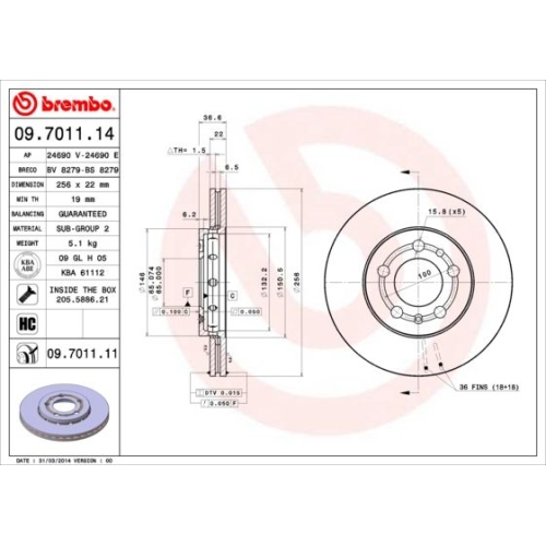 BREMBO Bremsscheibe PRIME LINE - UV Coated