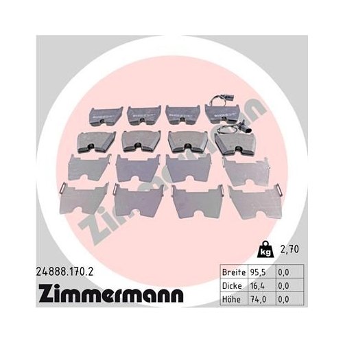 ZIMMERMANN Bremsbelagsatz, Scheibenbremse