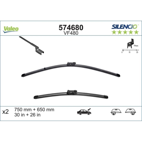 VALEO Wischblatt SILENCIO FLAT BLADE SET