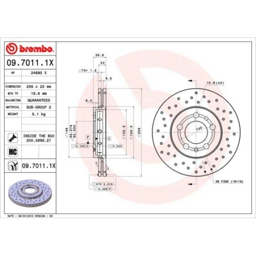 BREMBO Bremsscheibe XTRA LINE - Xtra