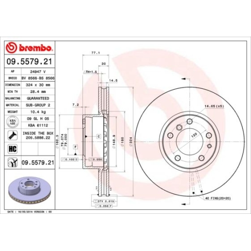 BREMBO Bremsscheibe PRIME LINE - UV Coated