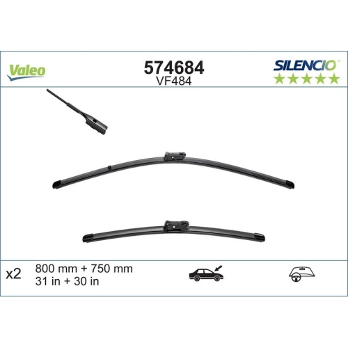 VALEO Wischblatt SILENCIO FLAT BLADE SET