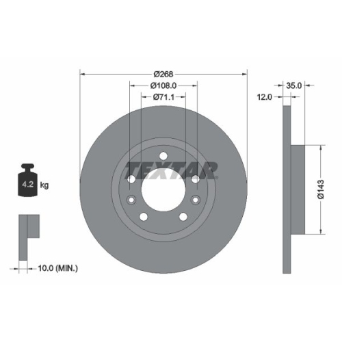 TEXTAR Bremsscheibe PRO