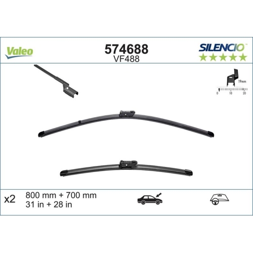 VALEO Wischblatt SILENCIO FLAT BLADE SET