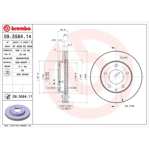 BREMBO Bremsscheibe PRIME LINE - UV Coated