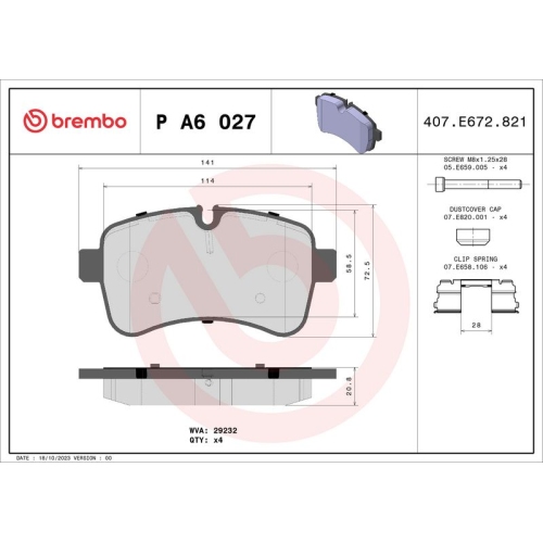 BREMBO Bremsbelagsatz, Scheibenbremse PRIME LINE