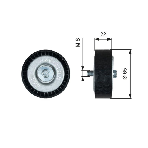 GATES Umlenk-/F&uuml;hrungsrolle, Keilrippenriemen DriveAlign&trade;