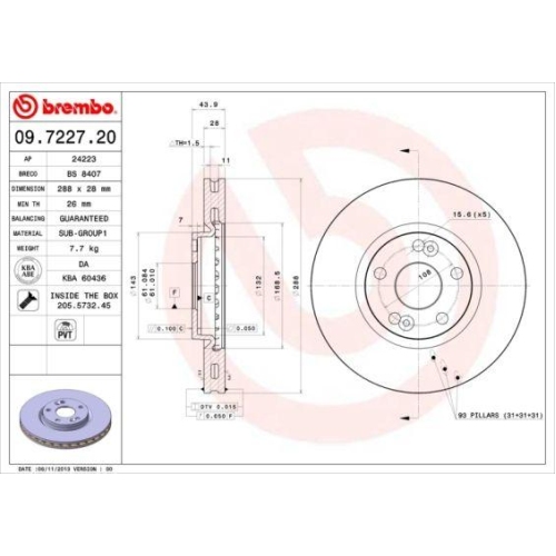 BREMBO Bremsscheibe PRIME LINE