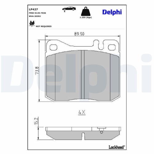 DELPHI Bremsbelagsatz, Scheibenbremse