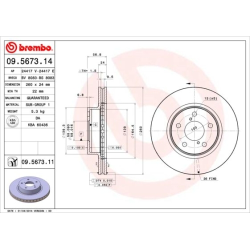 BREMBO Bremsscheibe PRIME LINE - UV Coated