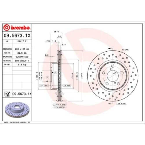 BREMBO Bremsscheibe XTRA LINE - Xtra