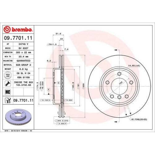 BREMBO Bremsscheibe PRIME LINE - UV Coated