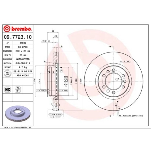 BREMBO Bremsscheibe PRIME LINE