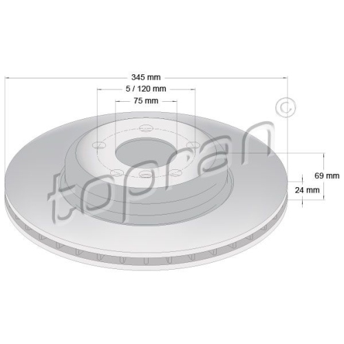 TOPRAN Bremsscheibe COATED