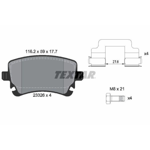 TEXTAR Bremsbelagsatz, Scheibenbremse Q+