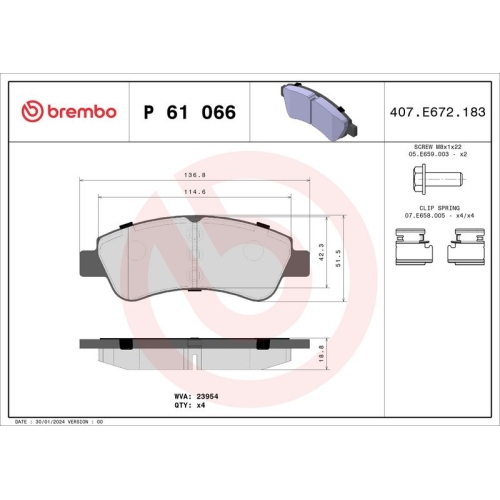 BREMBO Bremsbelagsatz, Scheibenbremse PRIME LINE