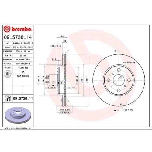 BREMBO Bremsscheibe PRIME LINE - UV Coated