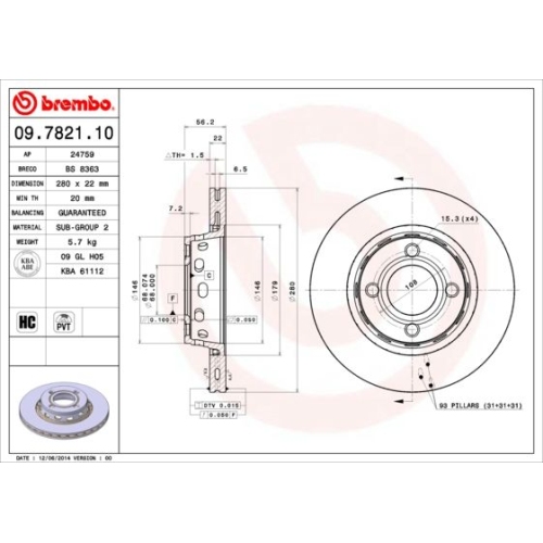 BREMBO Bremsscheibe PRIME LINE