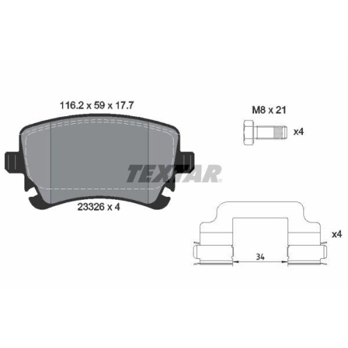 TEXTAR Bremsbelagsatz, Scheibenbremse Q+