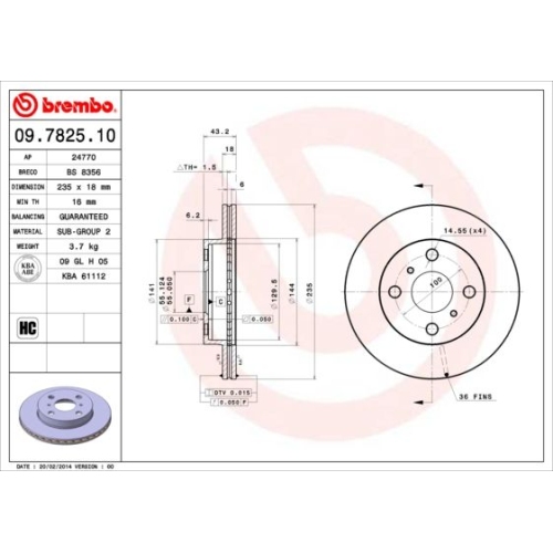 BREMBO Bremsscheibe PRIME LINE