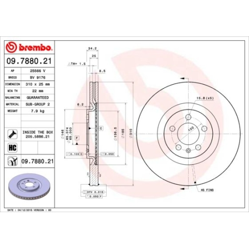 BREMBO Bremsscheibe PRIME LINE - UV Coated