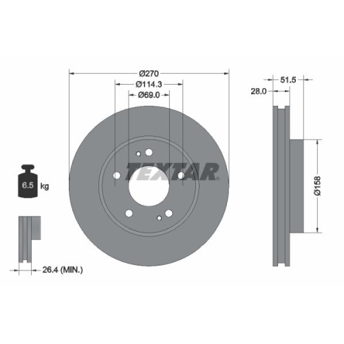 TEXTAR Bremsscheibe PRO