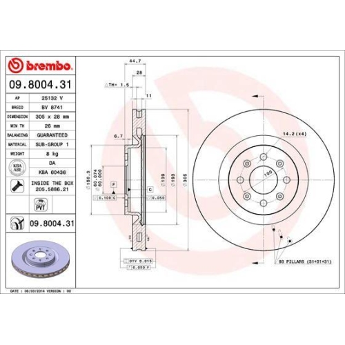 BREMBO Bremsscheibe PRIME LINE - UV Coated