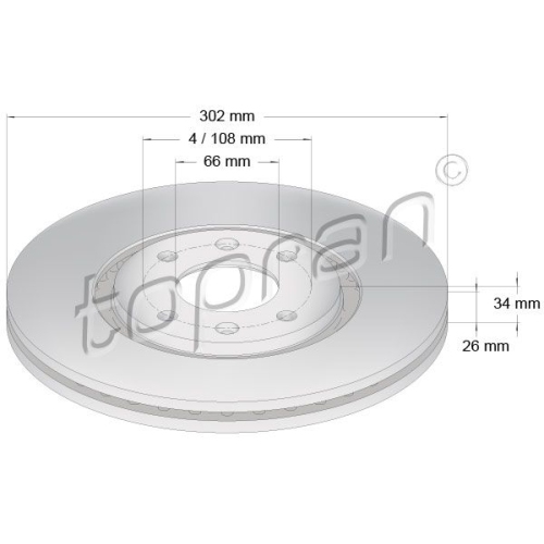 TOPRAN Bremsscheibe COATED