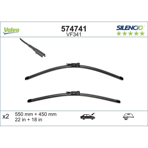 VALEO Wischblatt SILENCIO FLAT BLADE SET