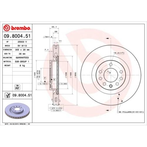 BREMBO Bremsscheibe PRIME LINE - UV Coated