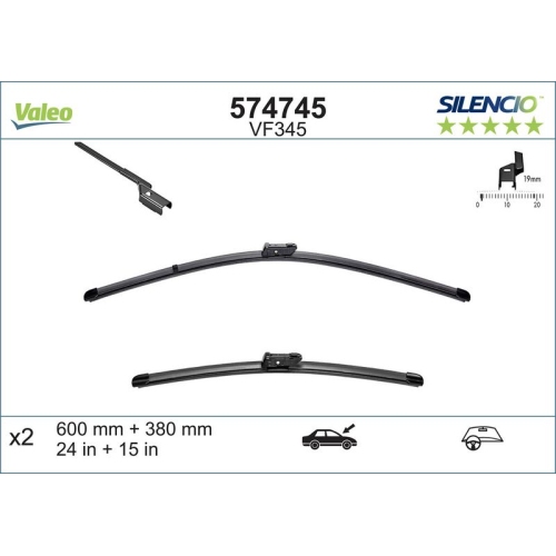 VALEO Wischblatt SILENCIO FLAT BLADE SET