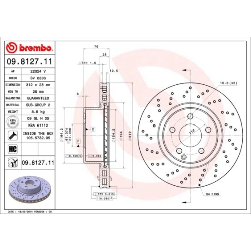 BREMBO Bremsscheibe PRIME LINE - UV Coated