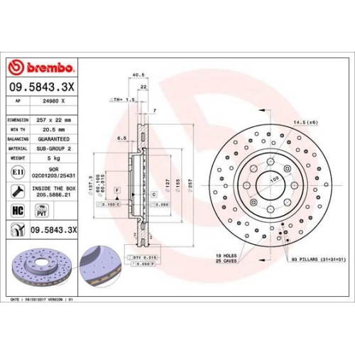 BREMBO Bremsscheibe XTRA LINE - Xtra