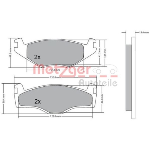 METZGER Bremsbelagsatz, Scheibenbremse