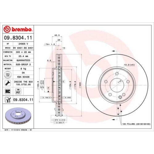 BREMBO Bremsscheibe PRIME LINE - UV Coated