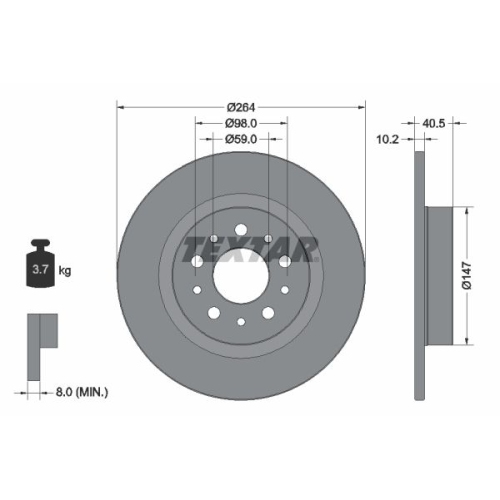 TEXTAR Bremsscheibe PRO