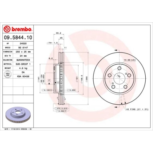 BREMBO Bremsscheibe PRIME LINE