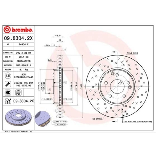 BREMBO Bremsscheibe XTRA LINE - Xtra