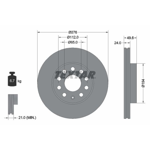 TEXTAR Bremsscheibe PRO+