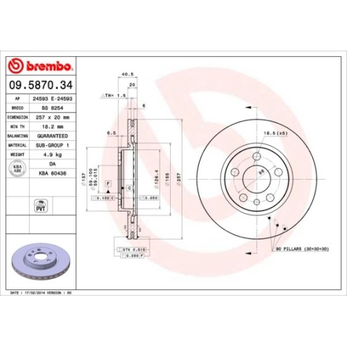 BREMBO Bremsscheibe PRIME LINE